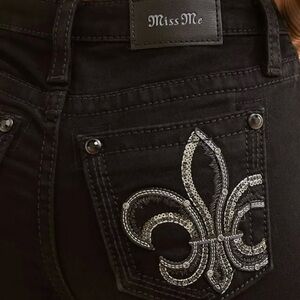 Miss Me Women's Black Jeans with Silver Embellishments